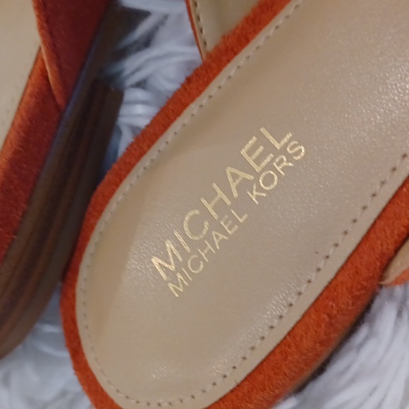 Michael Kors Tiffanie Slip-on Loafer Mule Flats Terracotta Suede NEW - Picture 7 of 16